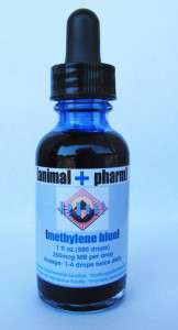 A bottle of methylene blue