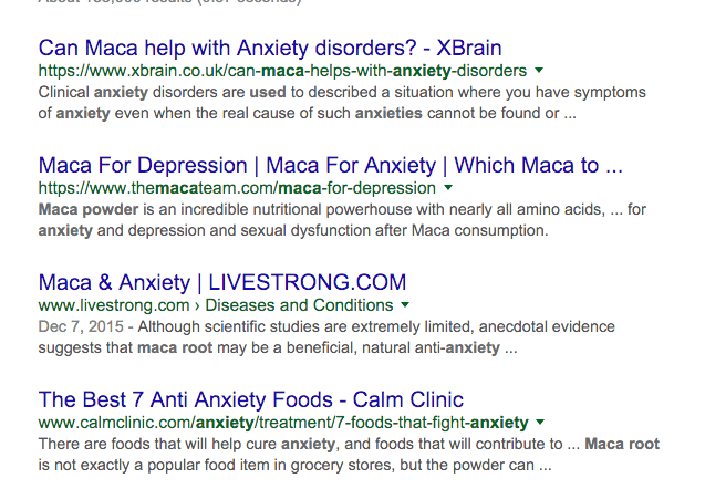 does maca help with anxiety